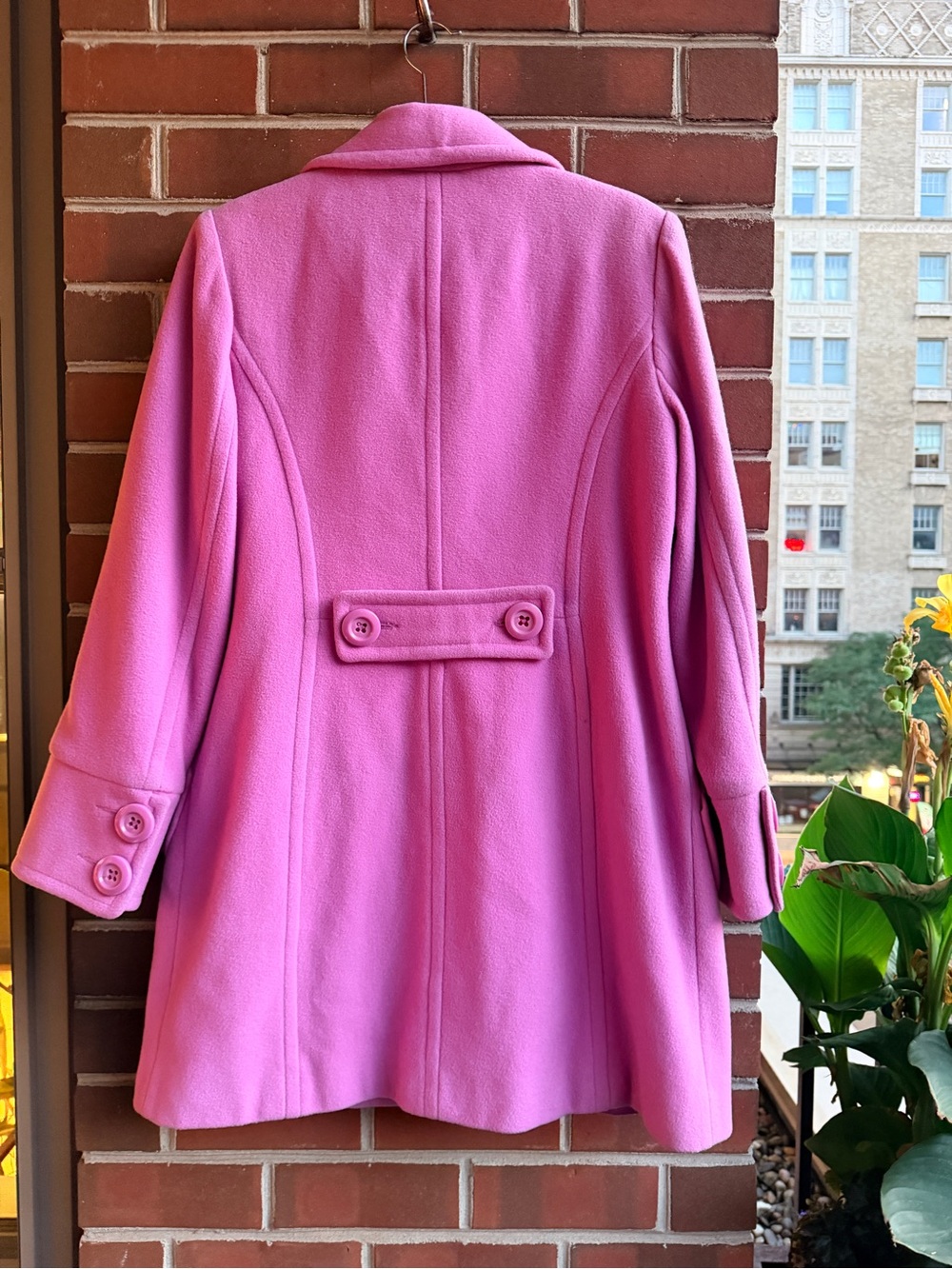 Anne Klein Pink Wool-Blend Car Coat - Picture 7 of 14